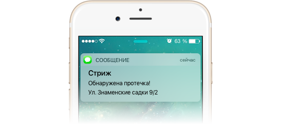 Оповещение о протечке на телефон