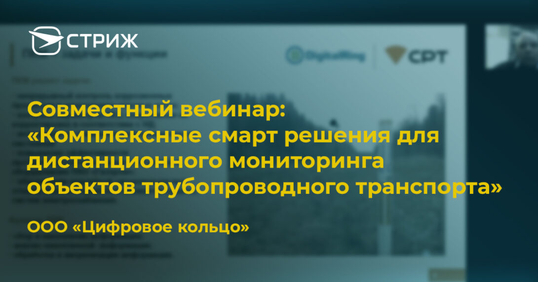 Совместный вебинар Комплексные смарт решения для дистанционного мониторинга объектов трубопроводного транспорта СТРИЖ